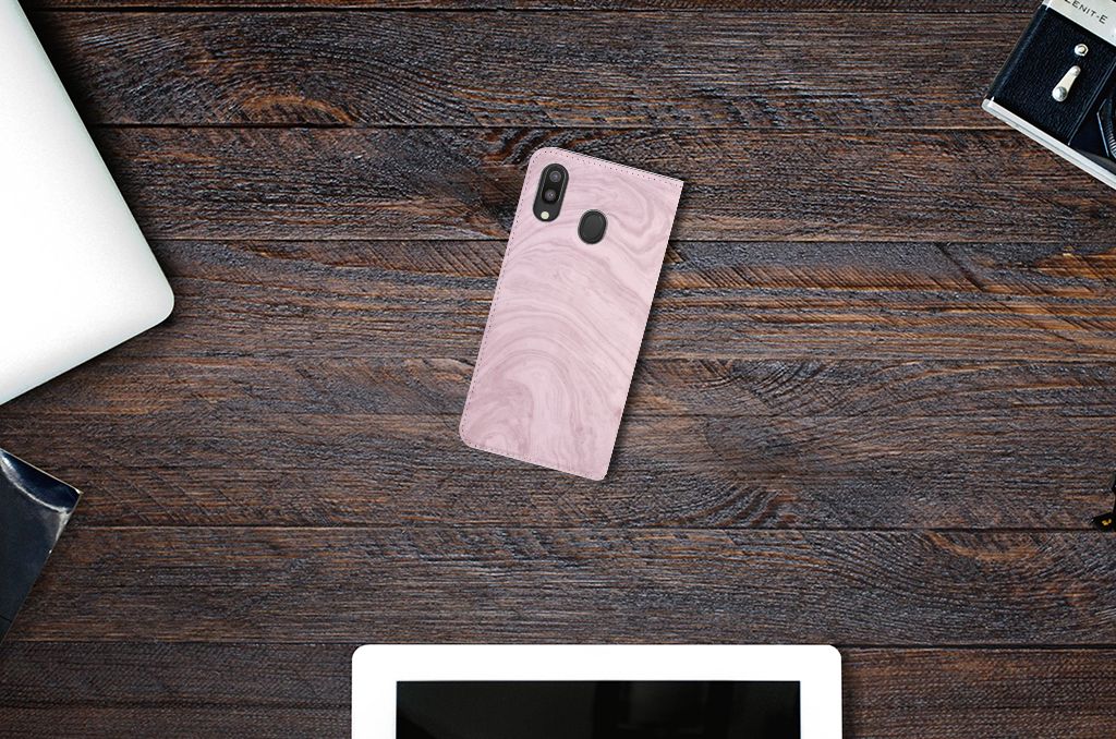 Samsung Galaxy M20 Standcase Marble Pink - Origineel Cadeau Vriendin