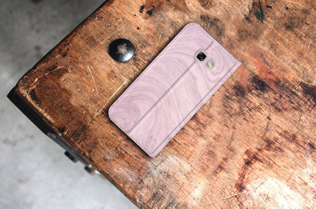 Samsung Galaxy A5 2017 Standcase Marble Pink - Origineel Cadeau Vriendin
