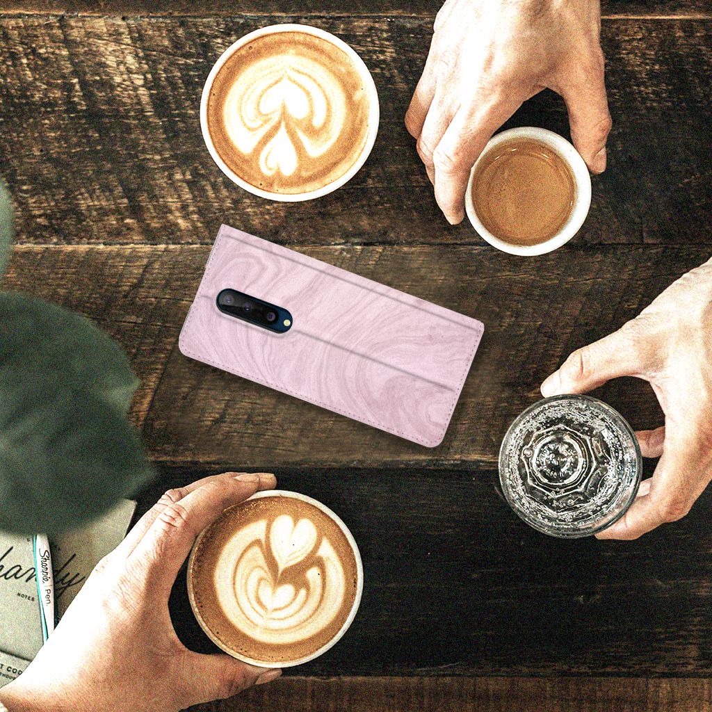 OnePlus 8 Standcase Marble Pink - Origineel Cadeau Vriendin