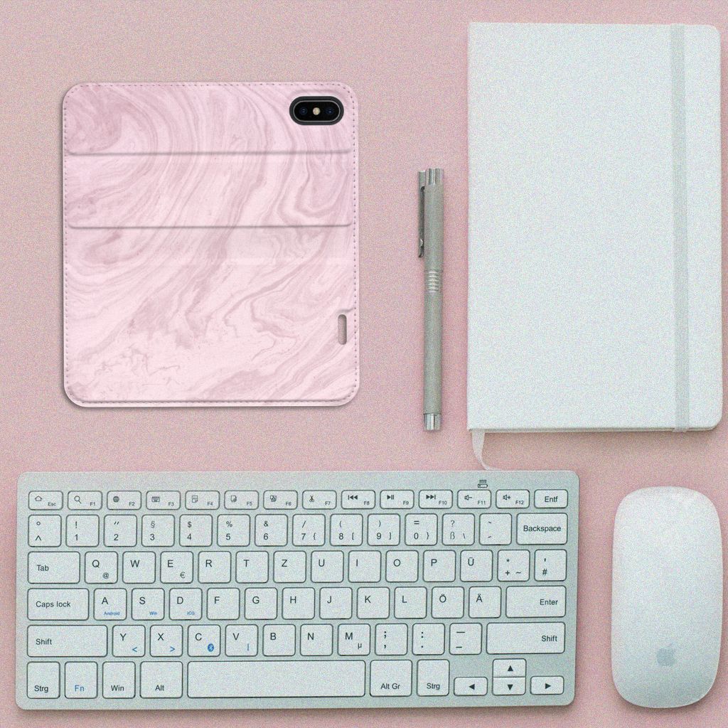 Apple iPhone X | Xs Standcase Marble Pink - Origineel Cadeau Vriendin