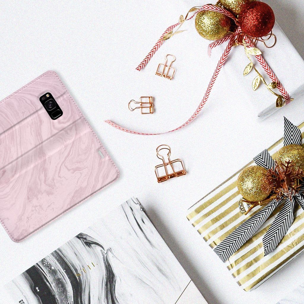 Samsung Galaxy S8 Standcase Marble Pink - Origineel Cadeau Vriendin