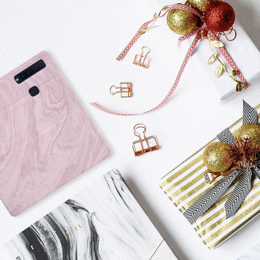 Samsung Galaxy A9 (2018) Standcase Marble Pink - Origineel Cadeau Vriendin