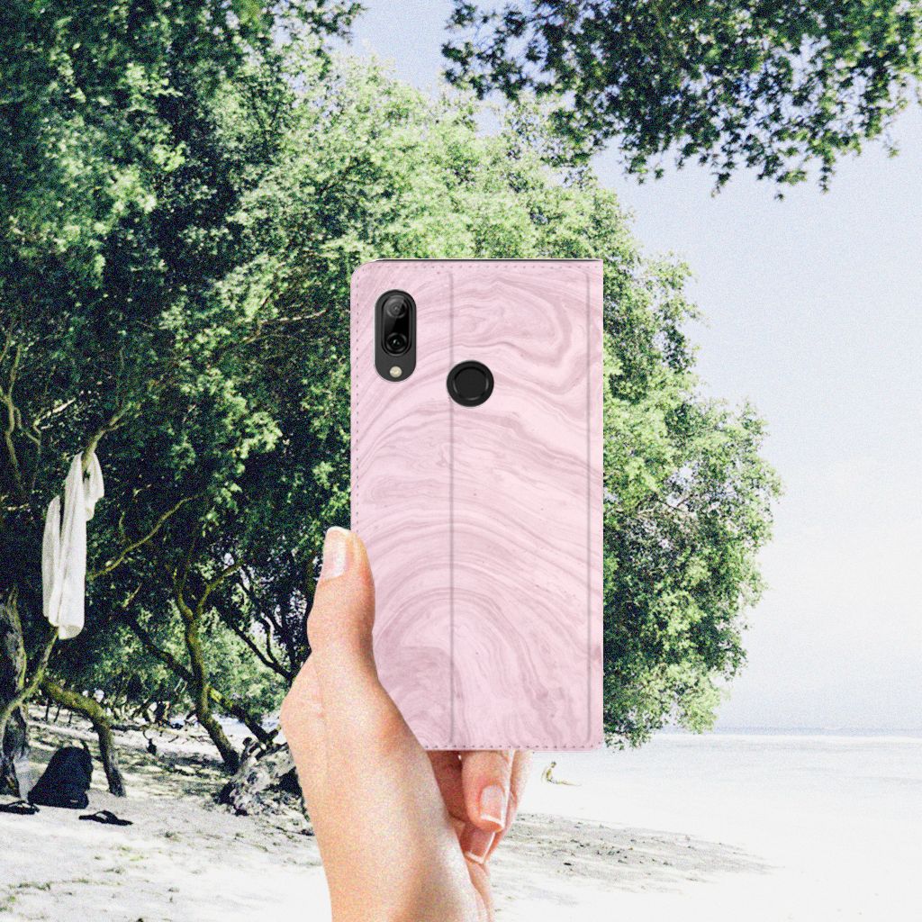 Huawei P Smart (2019) Standcase Marble Pink - Origineel Cadeau Vriendin
