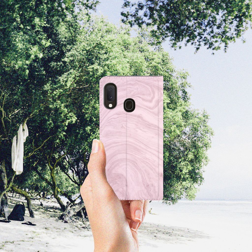 Samsung Galaxy A20e Standcase Marble Pink - Origineel Cadeau Vriendin