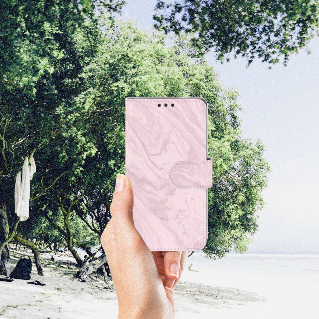 Nokia 3 Bookcase Marble Pink - Origineel Cadeau Vriendin