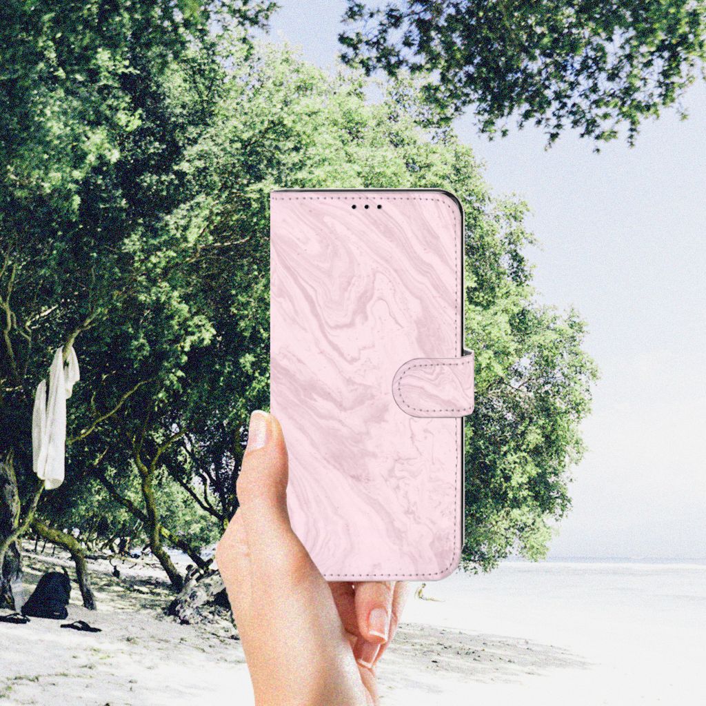 Motorola Edge 30 Pro Bookcase Marble Pink - Origineel Cadeau Vriendin
