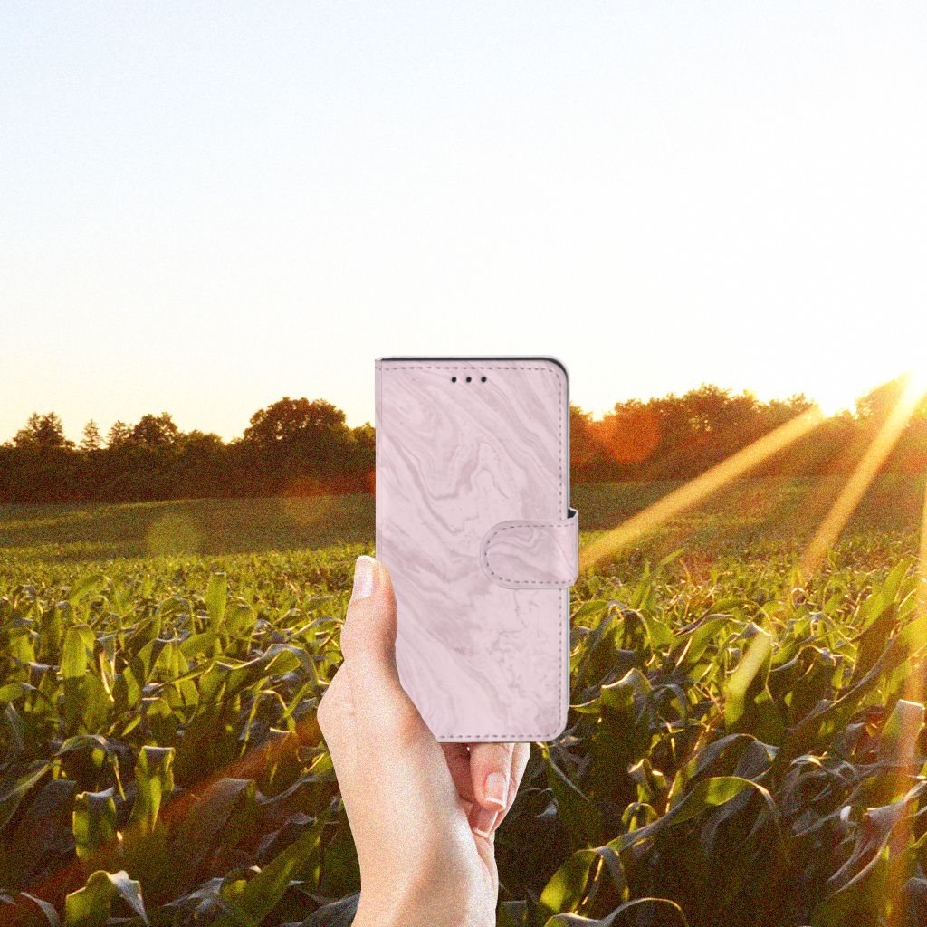 Xiaomi Mi 9 SE Bookcase Marble Pink - Origineel Cadeau Vriendin