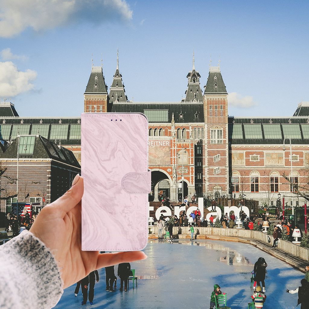 Samsung Galaxy A50 Bookcase Marble Pink - Origineel Cadeau Vriendin