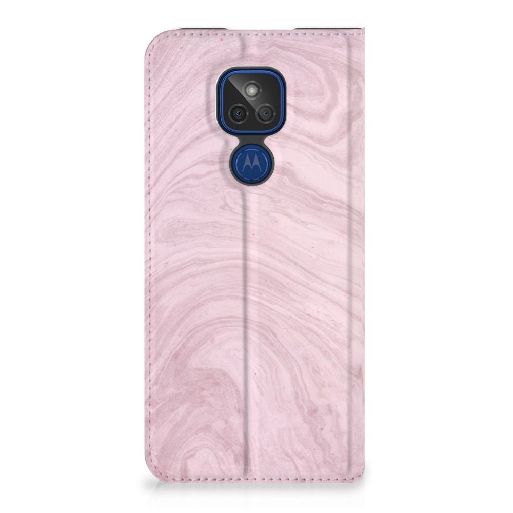 Motorola Moto G9 Play Standcase Marble Pink - Origineel Cadeau Vriendin