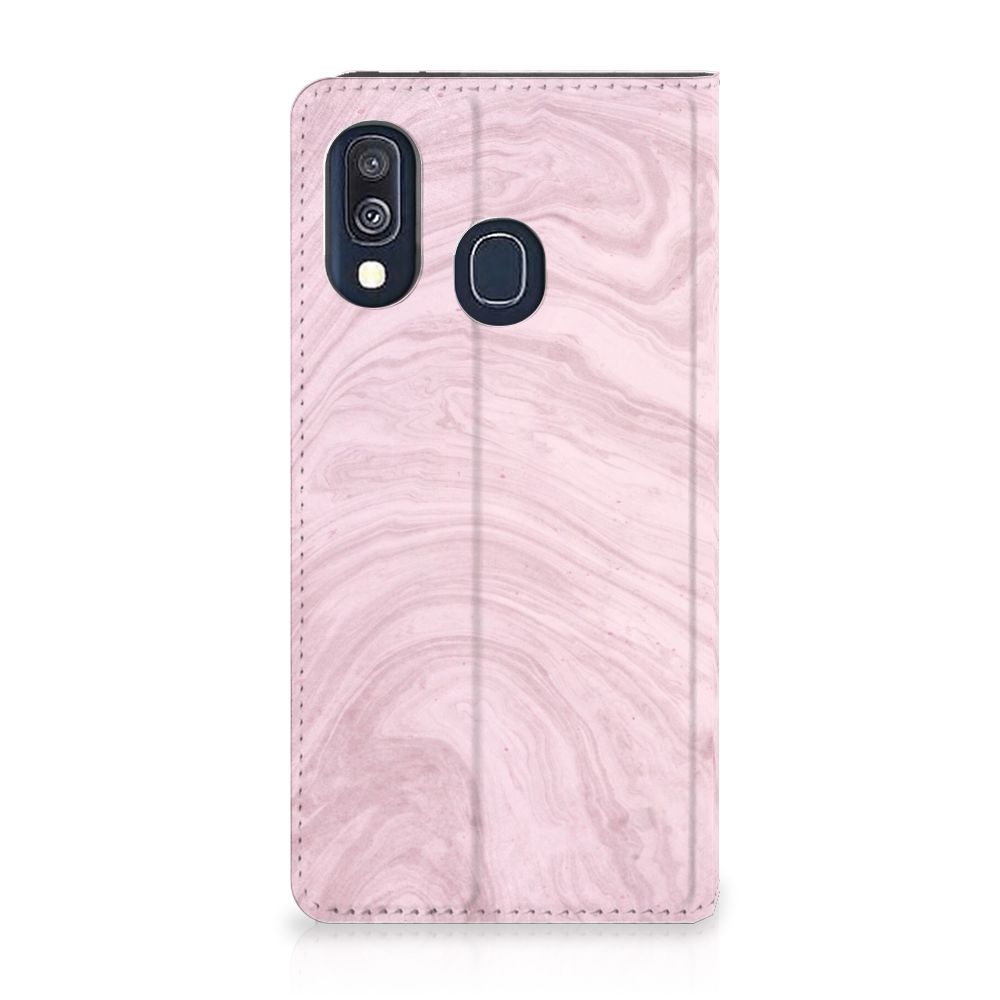 Samsung Galaxy A40 Standcase Marble Pink - Origineel Cadeau Vriendin