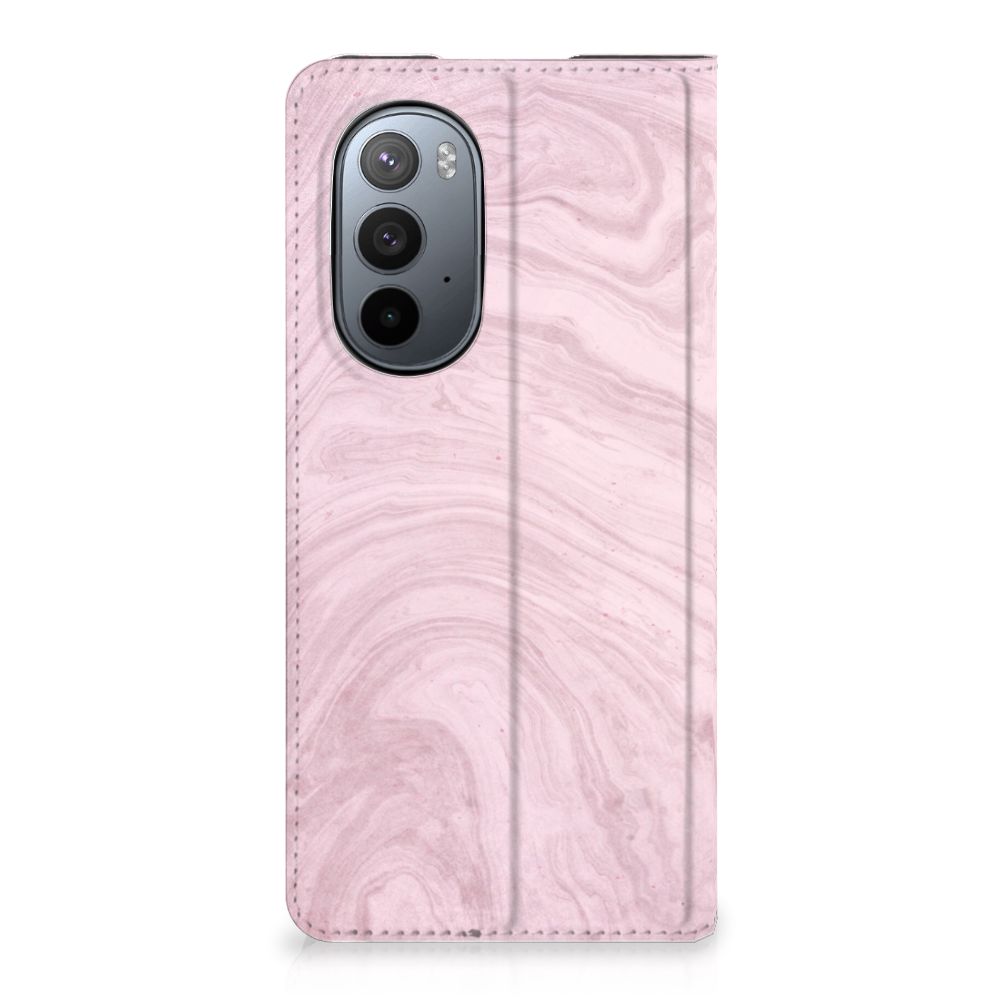 Motorola Edge 30 Pro Standcase Marble Pink - Origineel Cadeau Vriendin