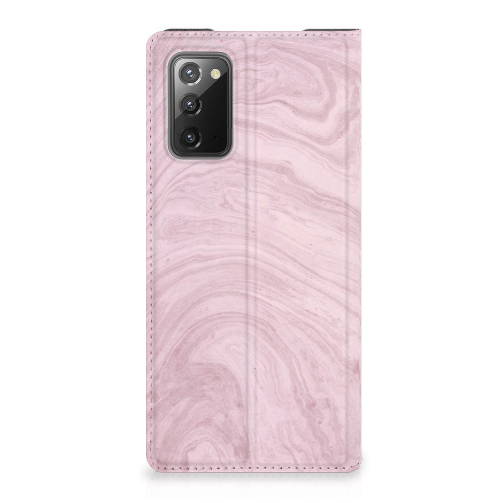 Samsung Galaxy Note20 Standcase Marble Pink - Origineel Cadeau Vriendin