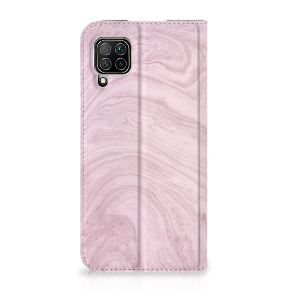 Huawei P40 Lite Standcase Marble Pink - Origineel Cadeau Vriendin