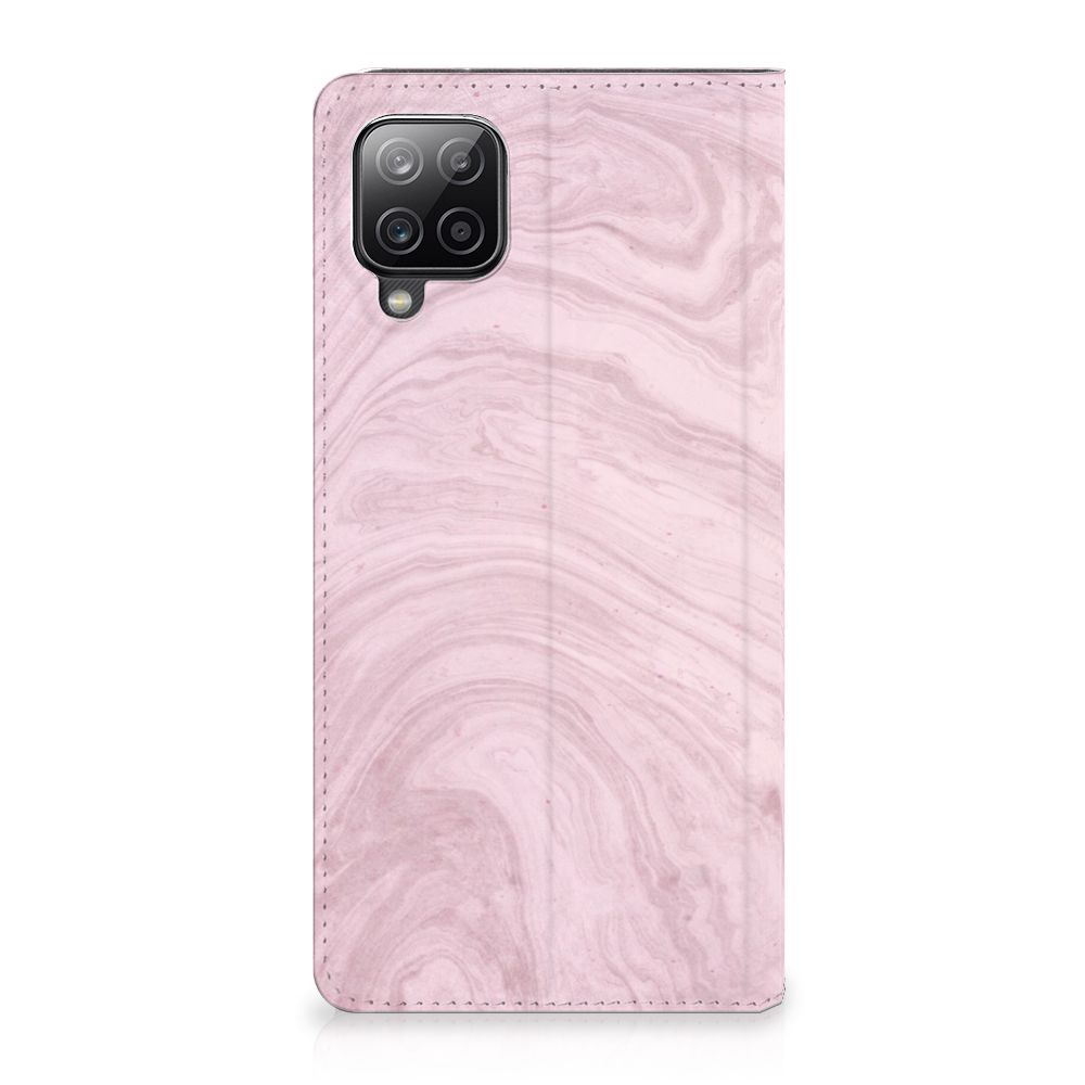 Samsung Galaxy A12 Standcase Marble Pink - Origineel Cadeau Vriendin