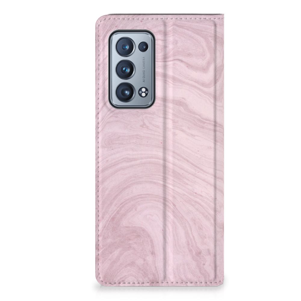 OPPO Reno 6 Pro Plus 5G Standcase Marble Pink - Origineel Cadeau Vriendin