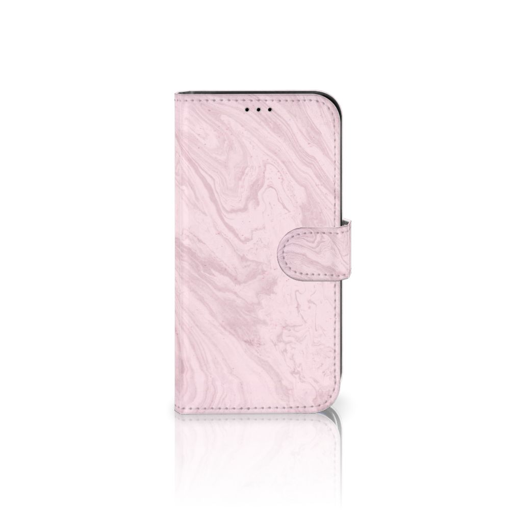 Apple iPhone 13 Bookcase Marble Pink - Origineel Cadeau Vriendin