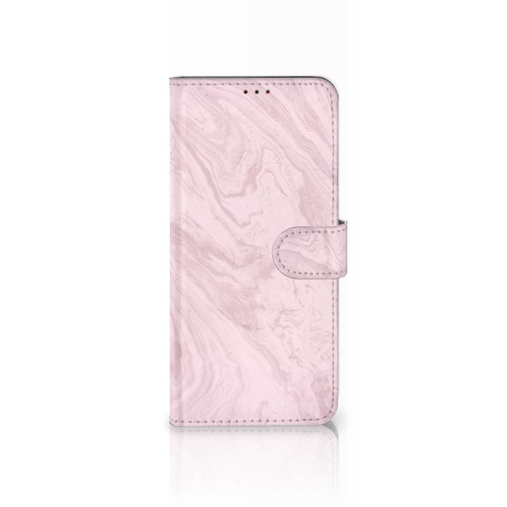 Motorola Moto E7i Power | E7 Power Bookcase Marble Pink - Origineel Cadeau Vriendin