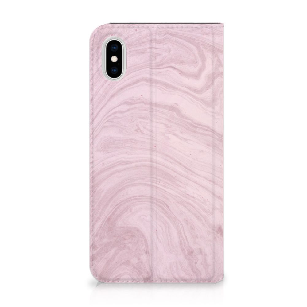 Apple iPhone Xs Max Standcase Marble Pink - Origineel Cadeau Vriendin