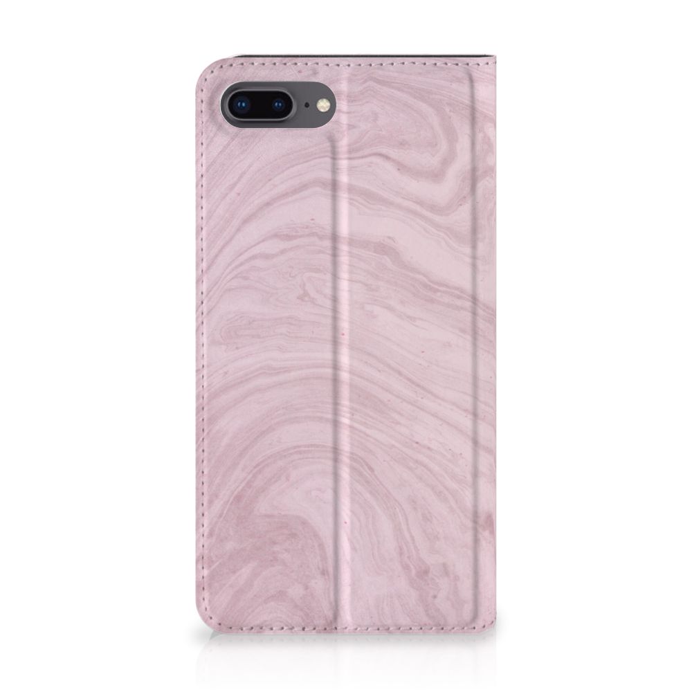 Apple iPhone 7 Plus | 8 Plus Standcase Marble Pink - Origineel Cadeau Vriendin