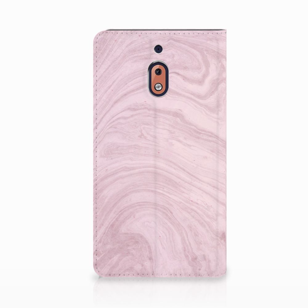 Nokia 2.1 2018 Standcase Marble Pink - Origineel Cadeau Vriendin