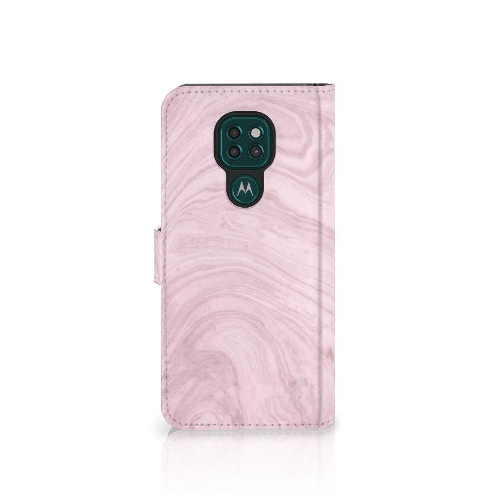 Motorola Moto G9 Play | E7 Plus Bookcase Marble Pink - Origineel Cadeau Vriendin