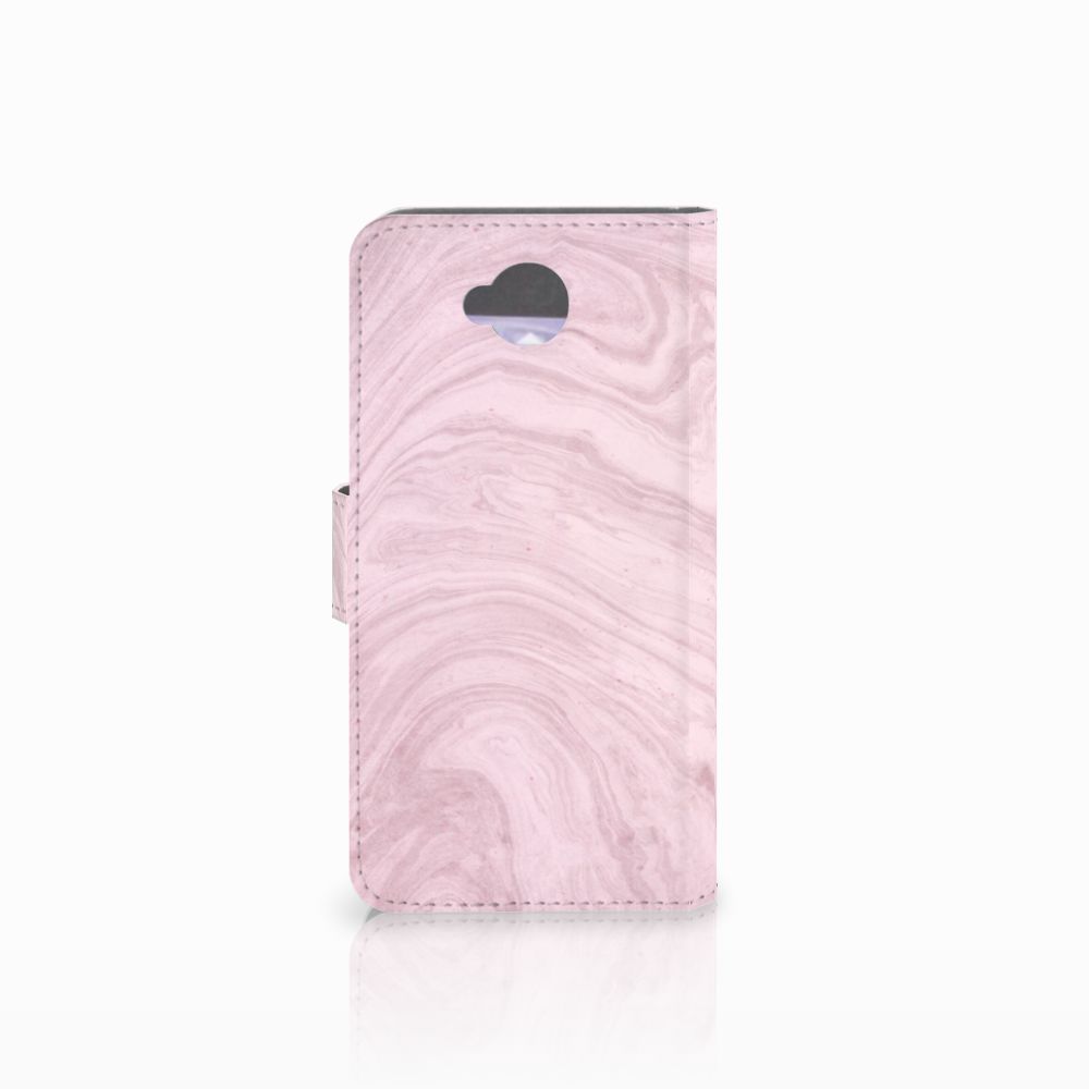 Microsoft Lumia 650 Bookcase Marble Pink - Origineel Cadeau Vriendin