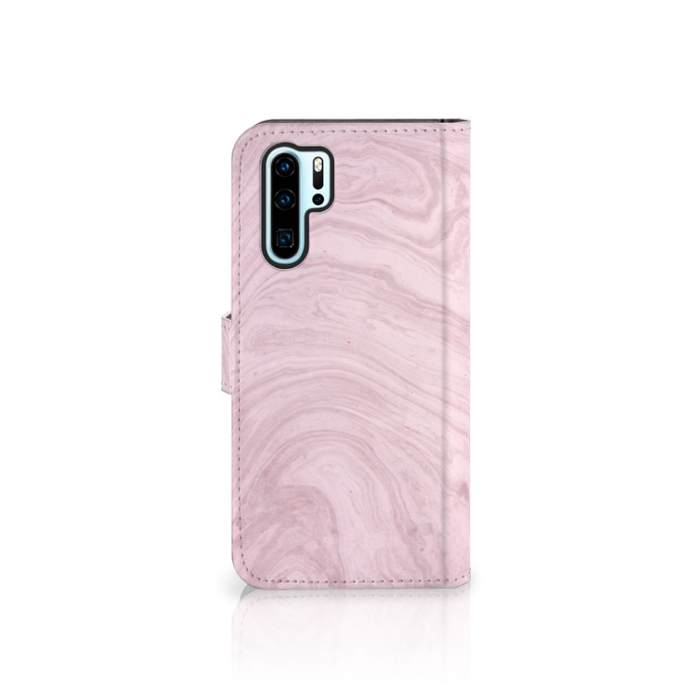 Huawei P30 Pro Bookcase Marble Pink - Origineel Cadeau Vriendin