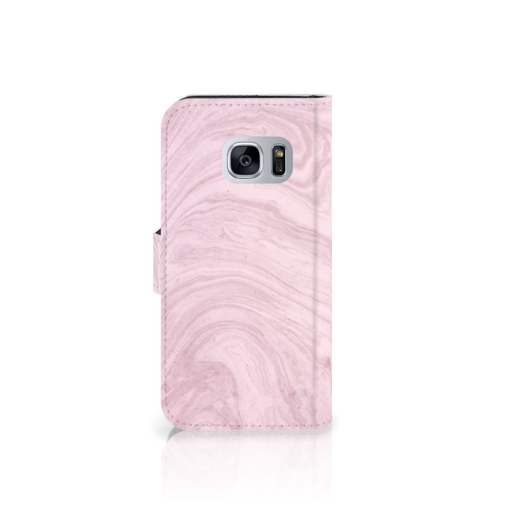 Samsung Galaxy S7 Bookcase Marble Pink - Origineel Cadeau Vriendin