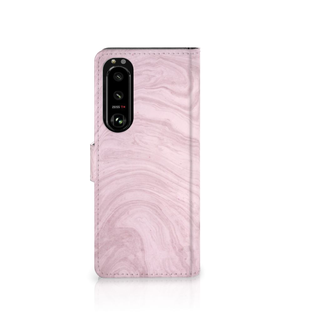 Sony Xperia 5III Bookcase Marble Pink - Origineel Cadeau Vriendin