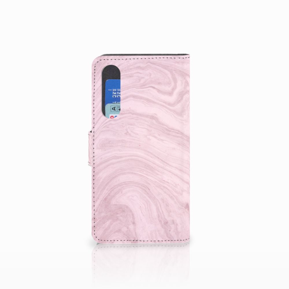 Huawei P30 Bookcase Marble Pink - Origineel Cadeau Vriendin