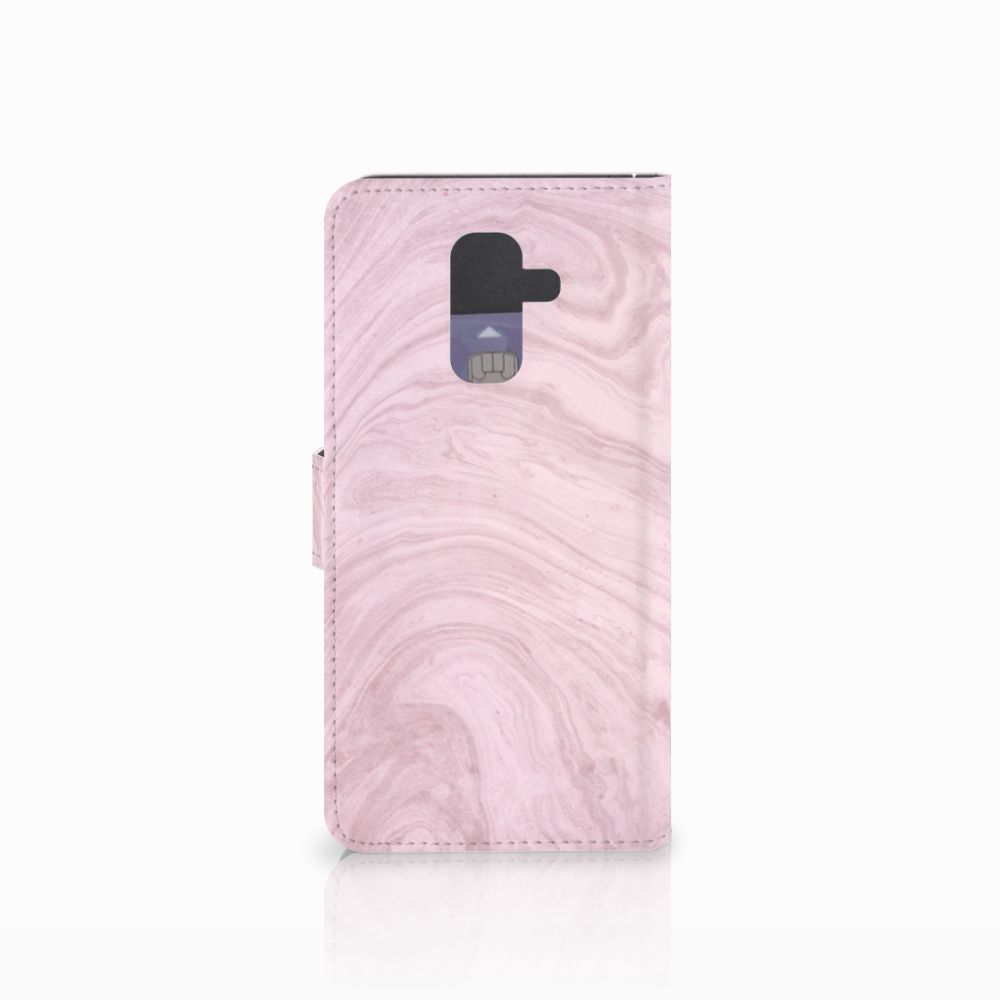 Samsung Galaxy A6 Plus 2018 Bookcase Marble Pink - Origineel Cadeau Vriendin