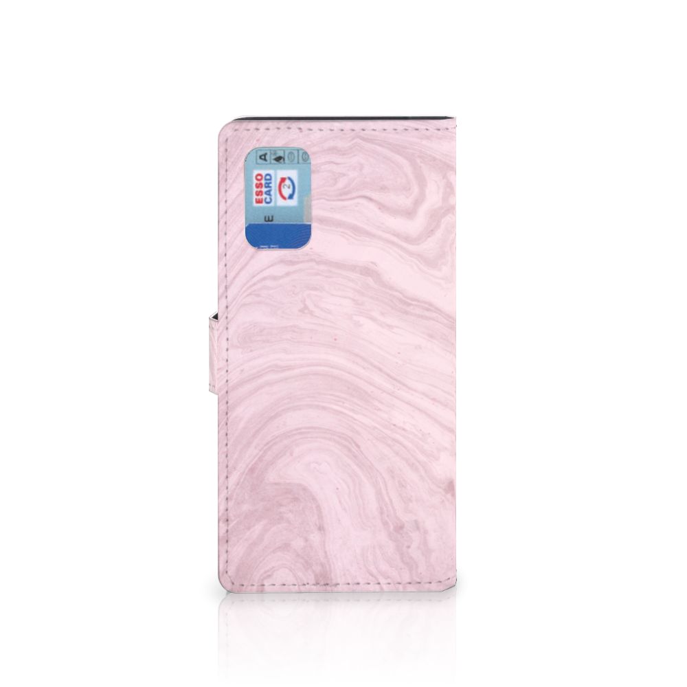 Samsung Galaxy A02s | M02s Bookcase Marble Pink - Origineel Cadeau Vriendin