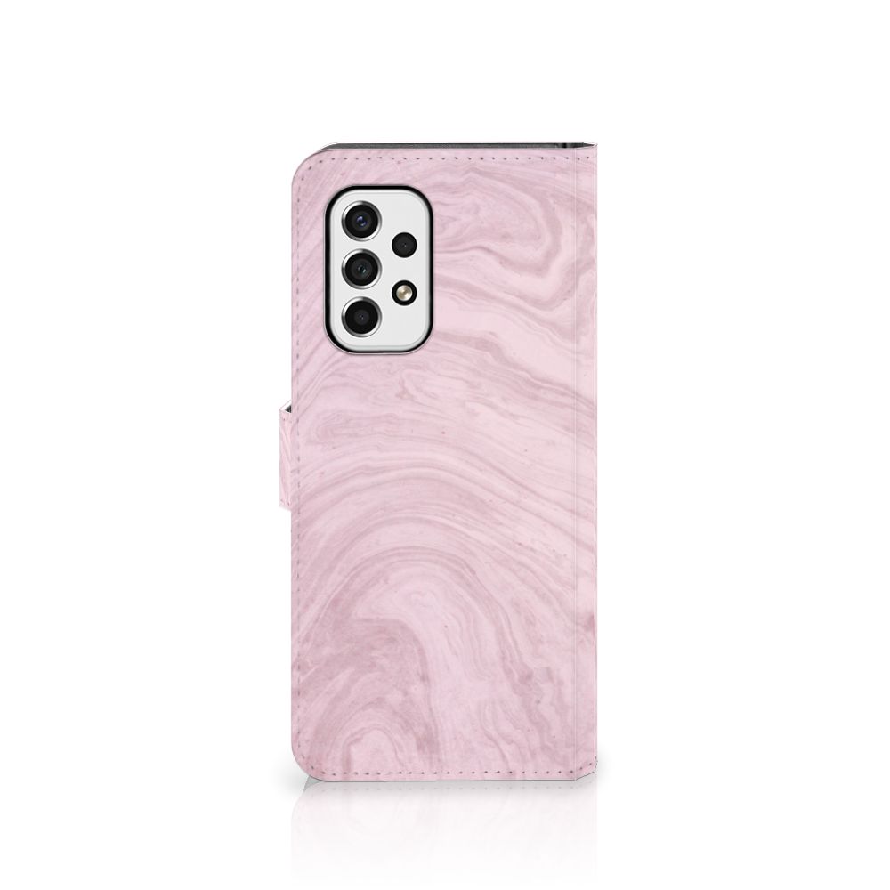 Samsung Galaxy A53 Bookcase Marble Pink - Origineel Cadeau Vriendin