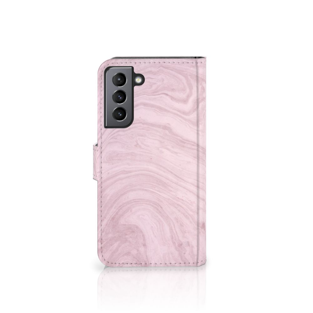 Samsung Galaxy S21 FE Bookcase Marble Pink - Origineel Cadeau Vriendin