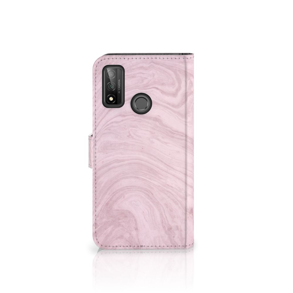 Huawei P Smart 2020 Bookcase Marble Pink - Origineel Cadeau Vriendin