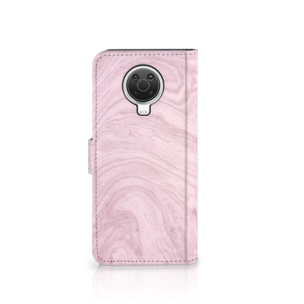 Nokia G10 | G20 Bookcase Marble Pink - Origineel Cadeau Vriendin