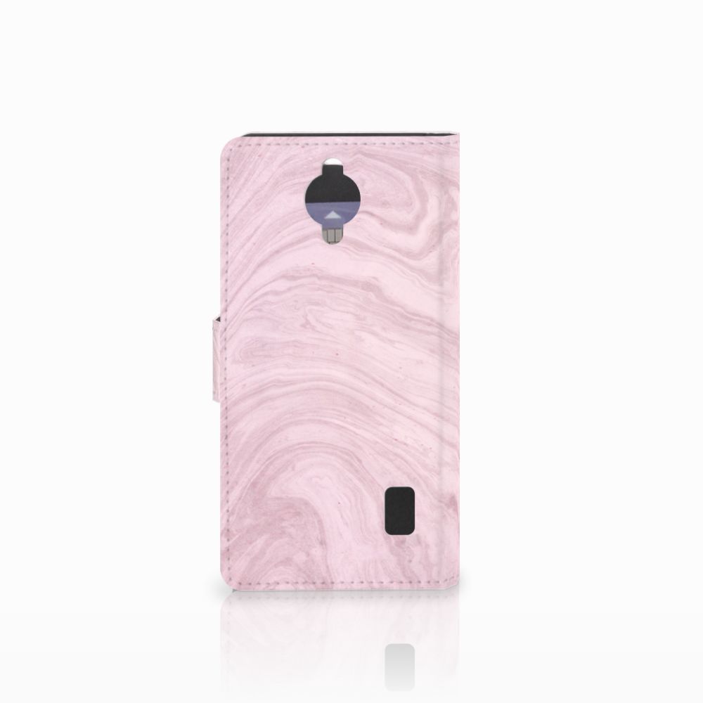 Huawei Y635 Bookcase Marble Pink - Origineel Cadeau Vriendin