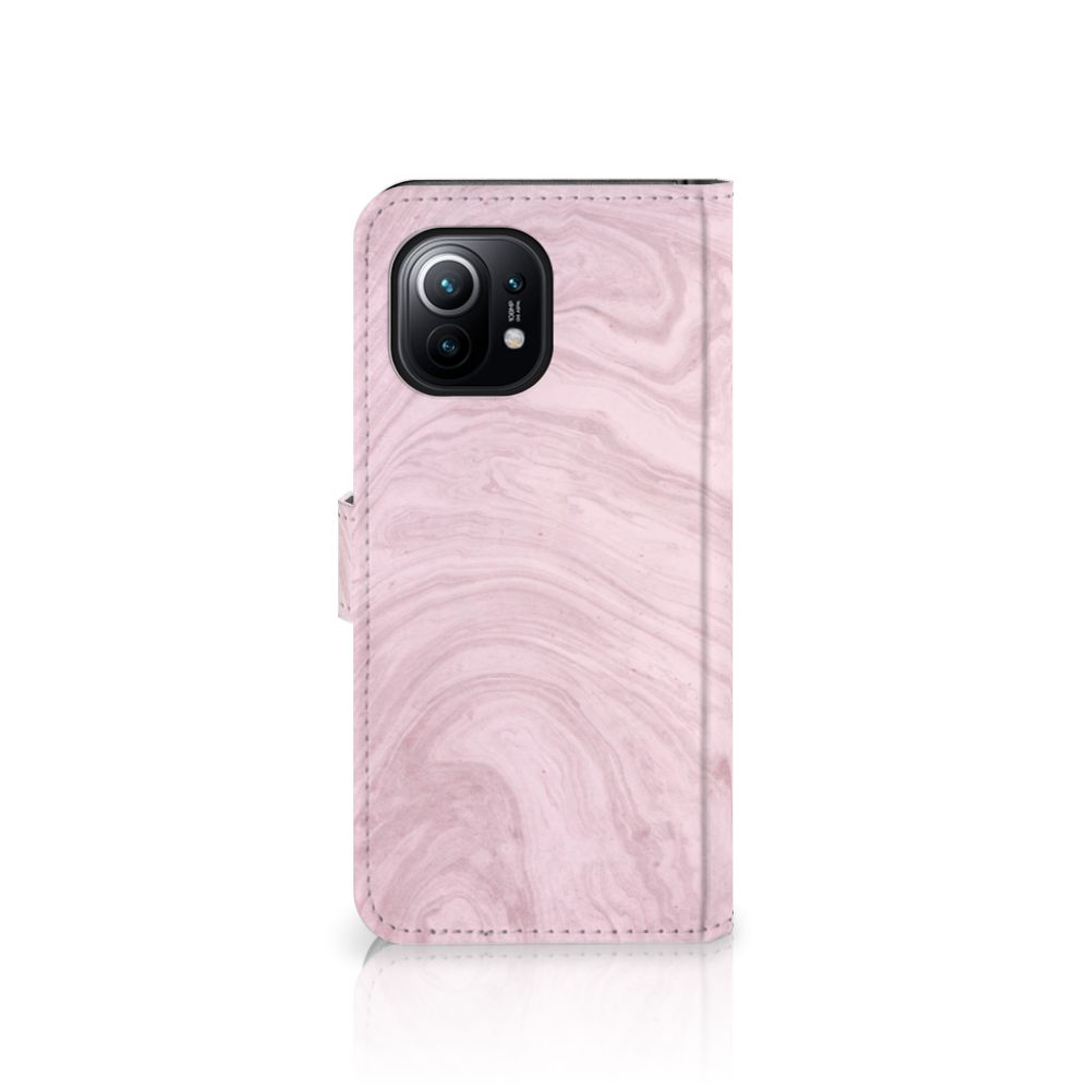 Xiaomi Mi 11 Bookcase Marble Pink - Origineel Cadeau Vriendin