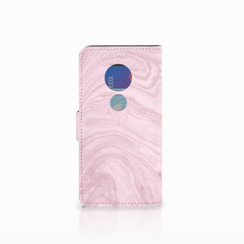 Motorola Moto G7 Play Bookcase Marble Pink - Origineel Cadeau Vriendin