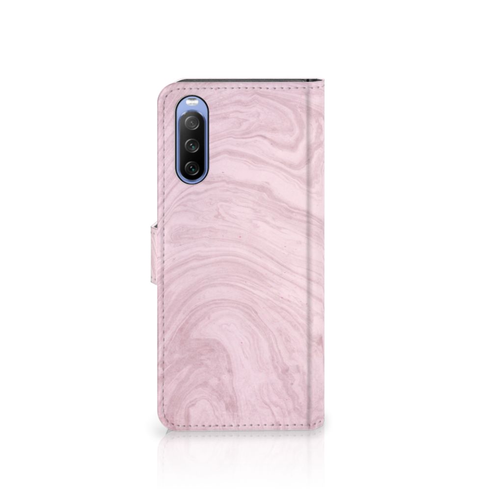 Sony Xperia 10 III Bookcase Marble Pink - Origineel Cadeau Vriendin