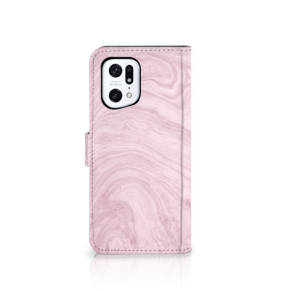 OPPO Find X5 Pro Bookcase Marble Pink - Origineel Cadeau Vriendin