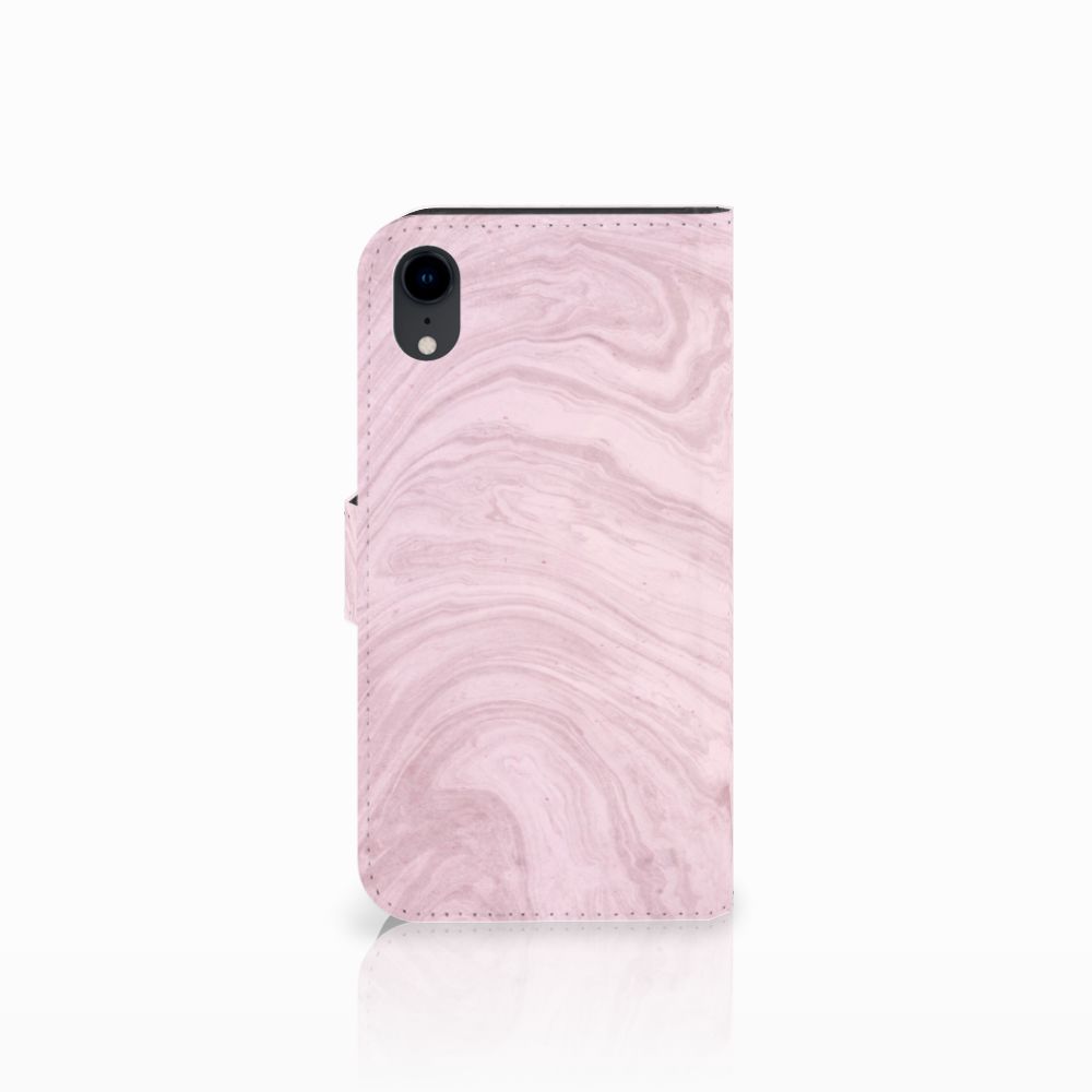 Apple iPhone Xr Bookcase Marble Pink - Origineel Cadeau Vriendin