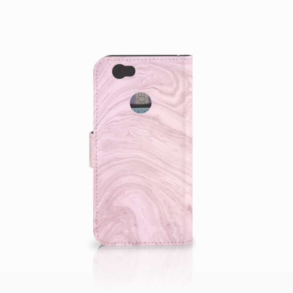 Huawei Nova Bookcase Marble Pink - Origineel Cadeau Vriendin