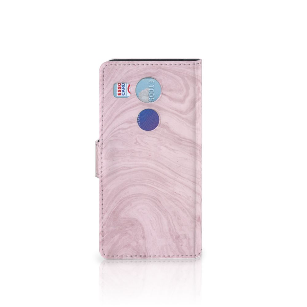 LG Nexus 5X Bookcase Marble Pink - Origineel Cadeau Vriendin