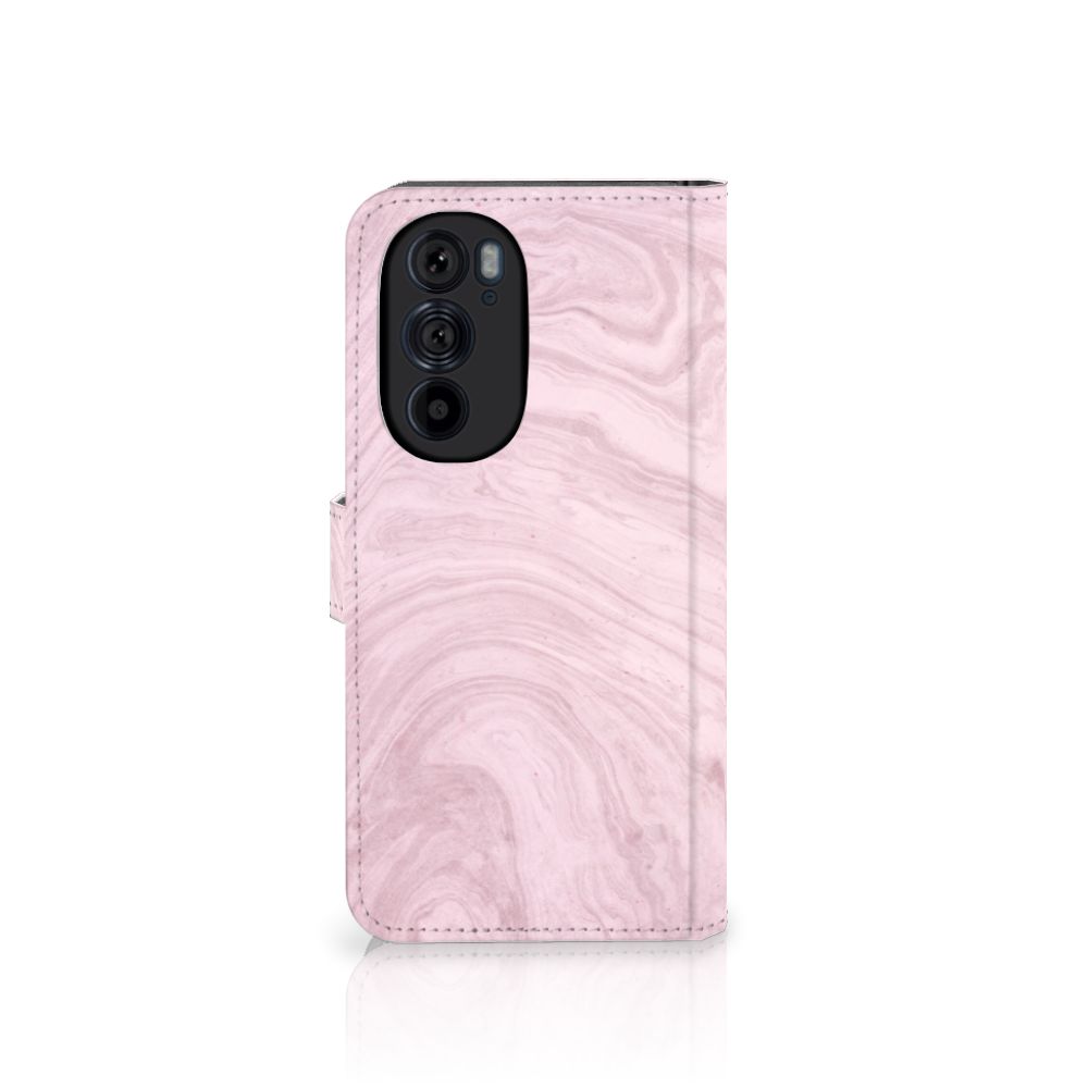 Motorola Edge 30 Pro Bookcase Marble Pink - Origineel Cadeau Vriendin