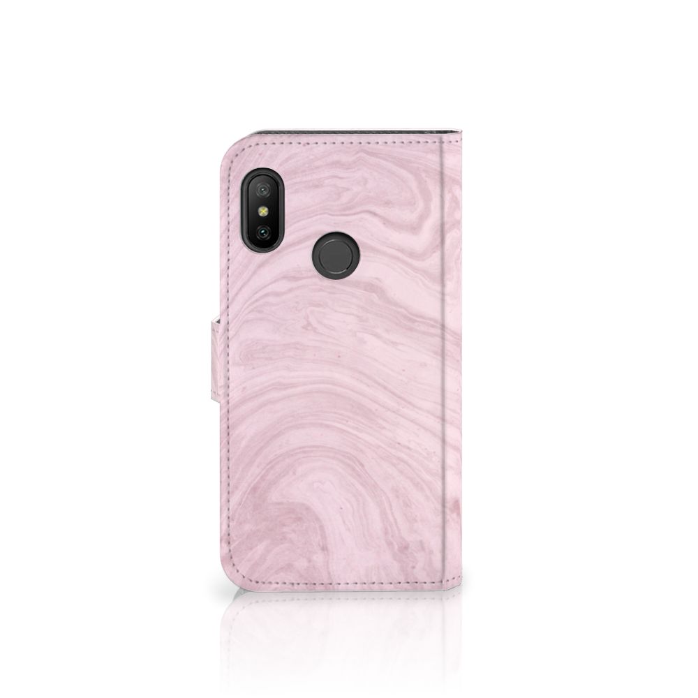 Xiaomi Mi A2 Lite Bookcase Marble Pink - Origineel Cadeau Vriendin