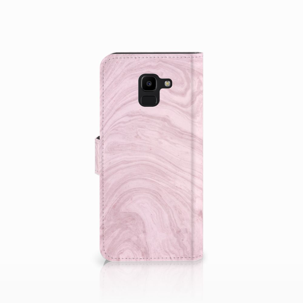 Samsung Galaxy J6 2018 Bookcase Marble Pink - Origineel Cadeau Vriendin