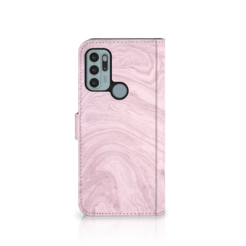Motorola Moto G60s Bookcase Marble Pink - Origineel Cadeau Vriendin