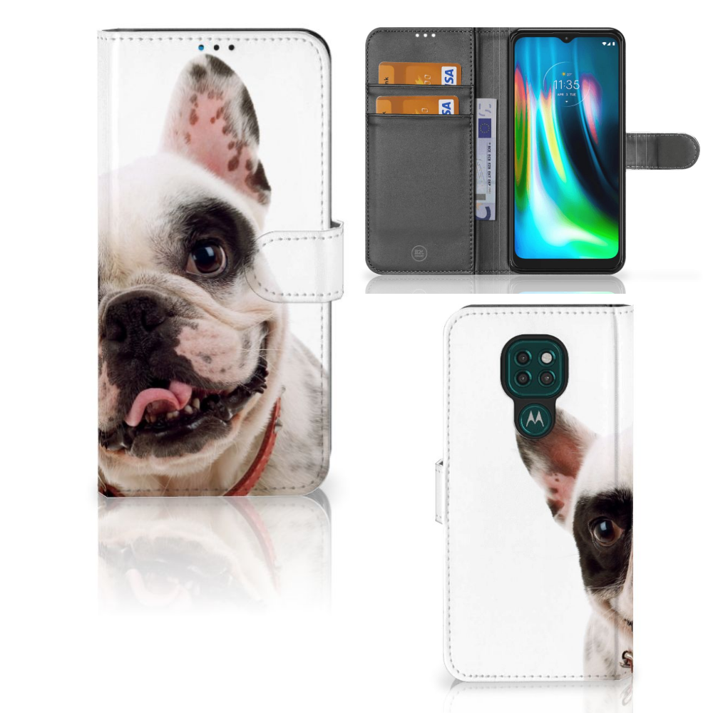Motorola Moto G9 Play | E7 Plus Telefoonhoesje met Pasjes Franse Bulldog