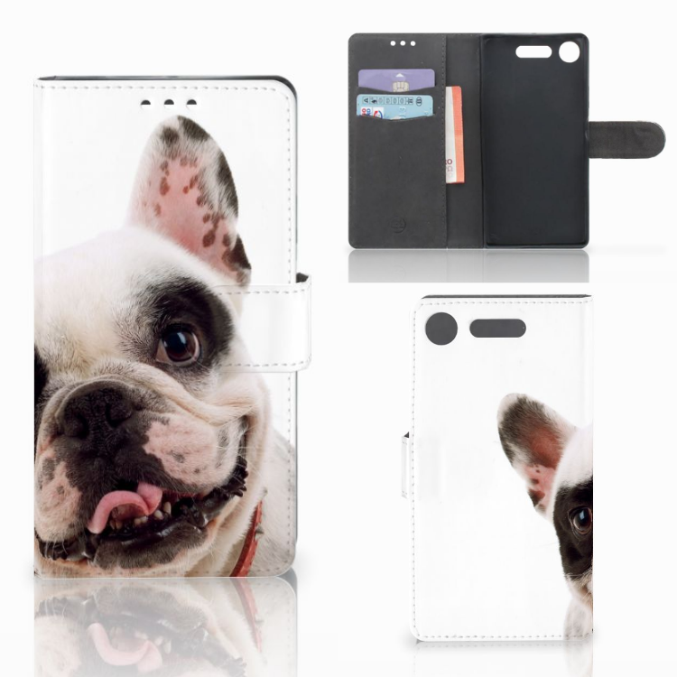 Sony Xperia XZ1 Telefoonhoesje met Pasjes Franse Bulldog